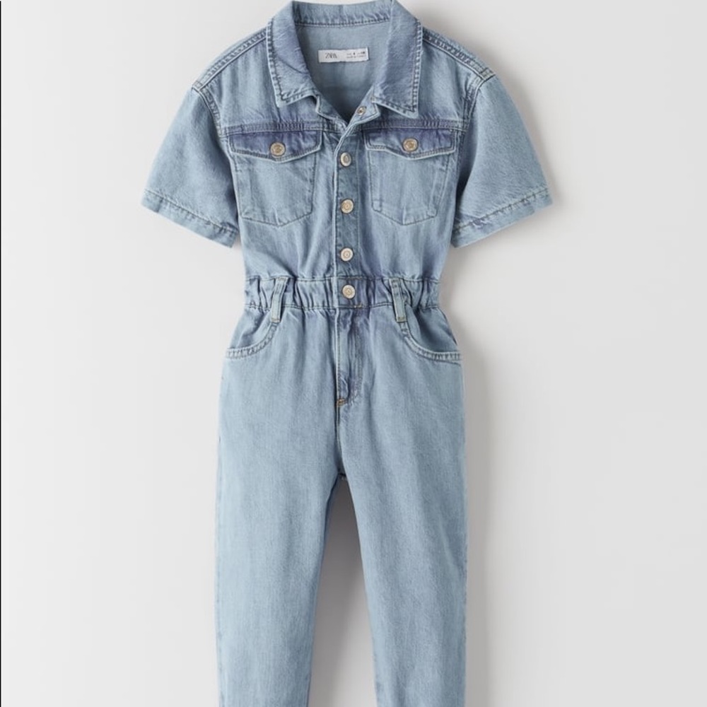 Zara girls denim jumpsuit